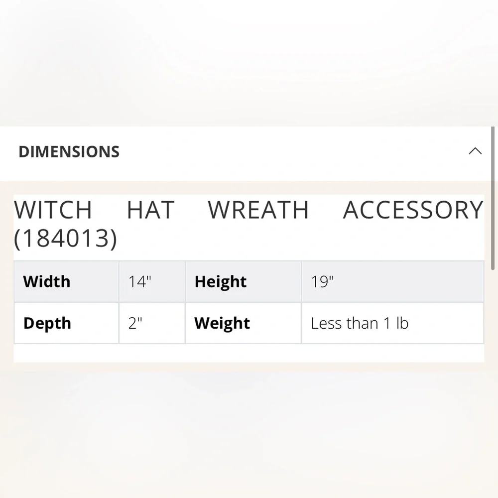 Witch Hat Wreath Accessory - NWT